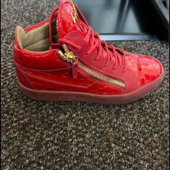 Giuseppe zanotti men’s shoes.Red patent leather with snake skin on sides.worn 2x - Picture 2 of 2